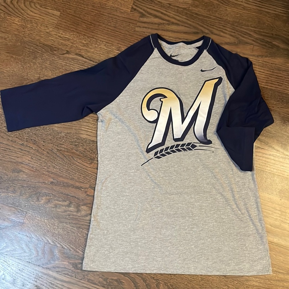 Nike 3/4 sleeve Milwaukee Brewers T-shirt